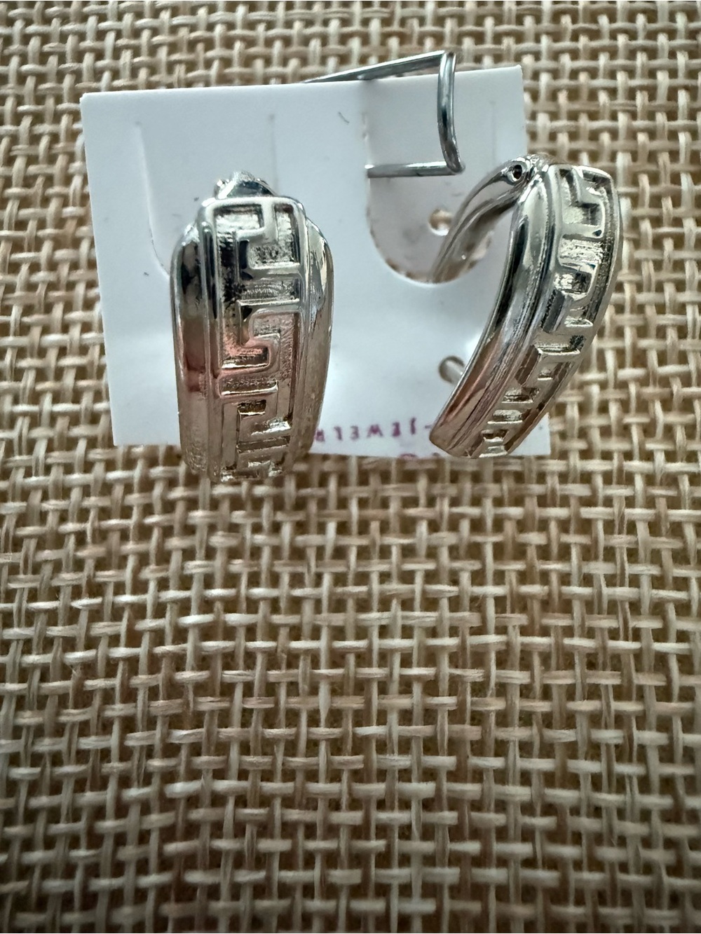 Greek Key Silver Hoop Earrings - Timeless Design